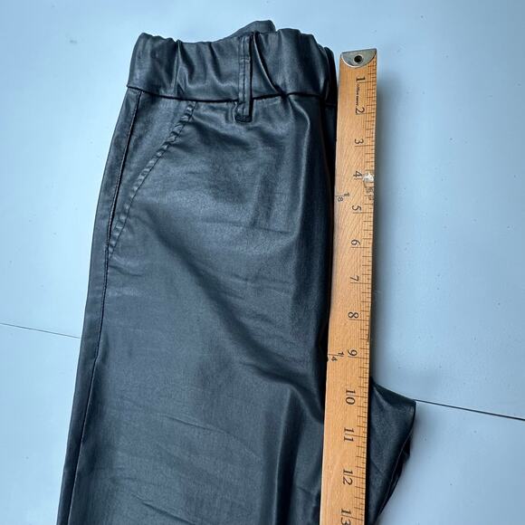 Bevy Flog Pants Womens 28 Black Vegan Leather Coated Pullon Pockets Quiet Luxury - Picture 10 of 13